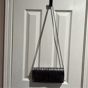 Must Go‼️ Like New Metallic Striped Like Clutch With Chain. Read Description